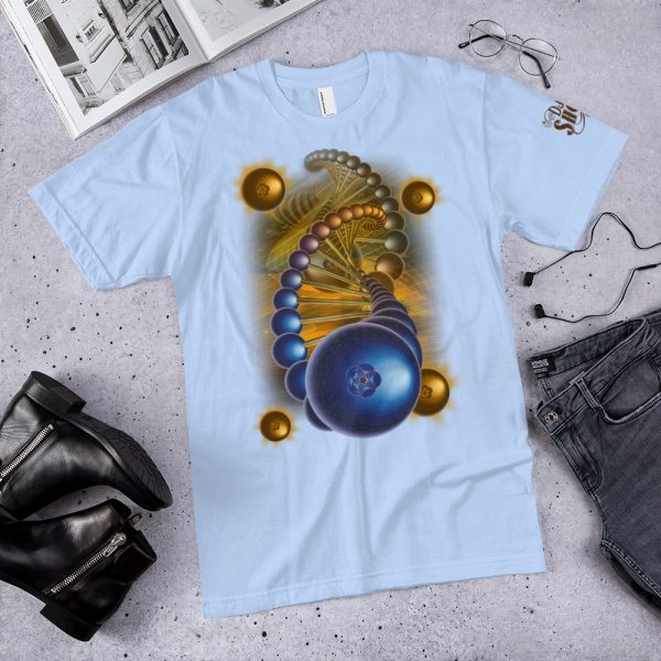 Blueberry Helix American Apparel 2001 Unisex Fine Jersey Short Sleeve T-Shirt, Light Colors - Image 6