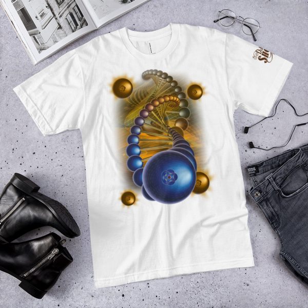 Blueberry Helix American Apparel 2001 Unisex Fine Jersey Short Sleeve T-Shirt, Light Colors - Image 2