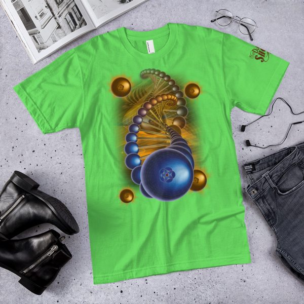 Blueberry Helix American Apparel 2001 Unisex Fine Jersey Short Sleeve T-Shirt, Light Colors - Image 5