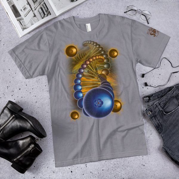 Blueberry Helix American Apparel 2001 Unisex Fine Jersey Short Sleeve T-Shirt, Light Colors - Image 4