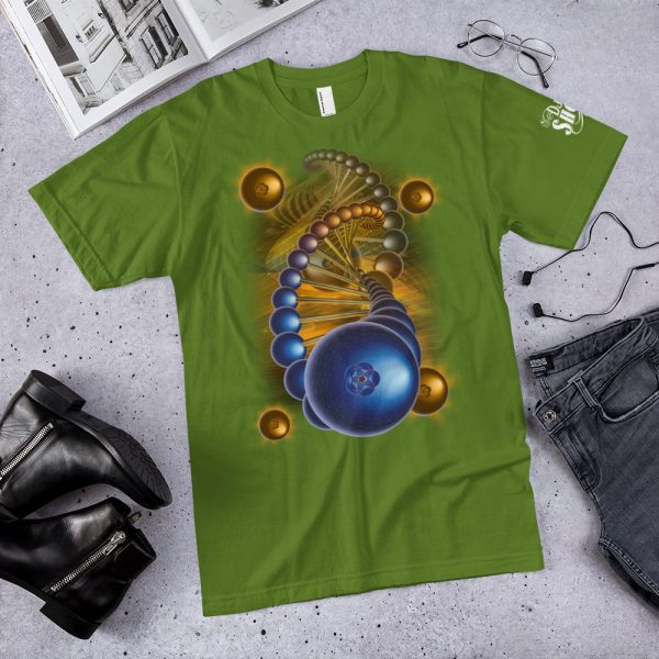 Blueberry Helix American Apparel 2001 Unisex Fine Jersey Short Sleeve T-Shirt, Dark Colors - Image 2