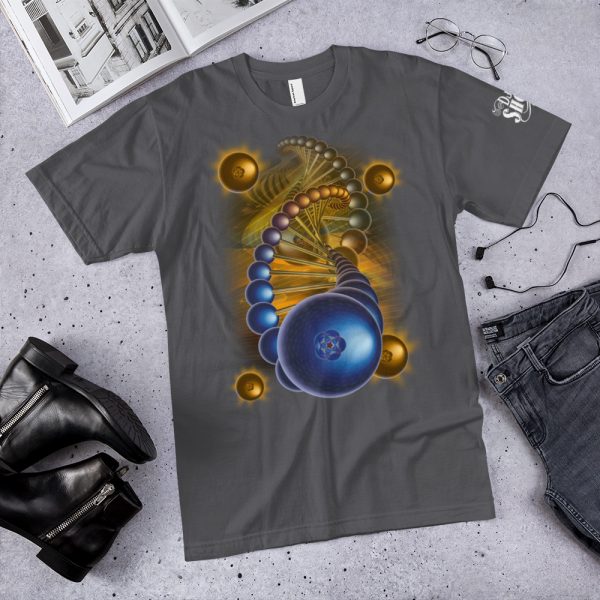 Blueberry Helix American Apparel 2001 Unisex Fine Jersey Short Sleeve T-Shirt, Dark Colors - Image 4