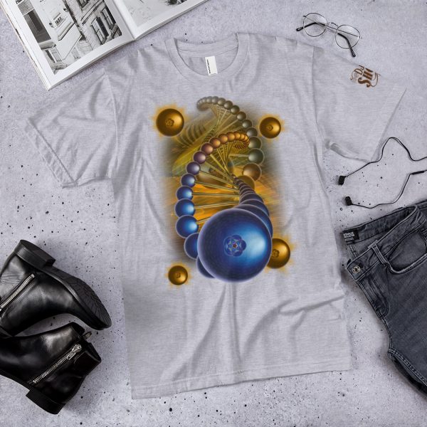 Blueberry Helix American Apparel 2001 Unisex Fine Jersey Short Sleeve T-Shirt, Light Colors - Image 3