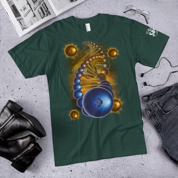 Blueberry Helix American Apparel 2001 Unisex Fine Jersey Short Sleeve T-Shirt, Dark Colors - Image 5